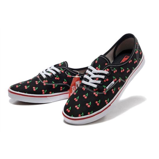 Womens Vans Cherry Authentic Lo Pro Black