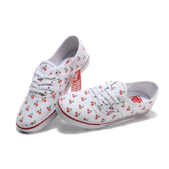 Womens Vans Cherry Authentic Lo Pro White